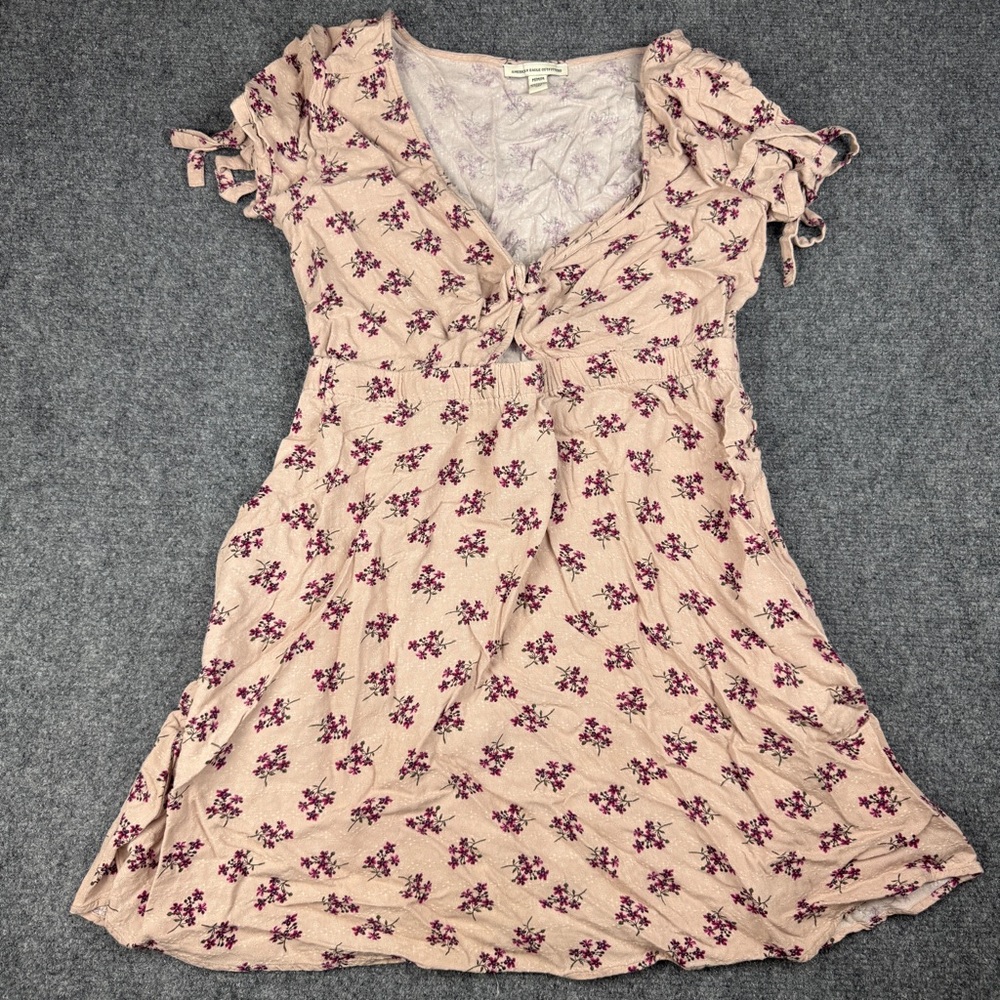 American Eagle floral Cut Out Twist Front Mini Dress Boho  Sz M